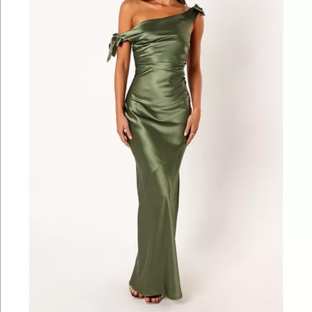 Petal and Pup Selma One Shoulder Satin Gown